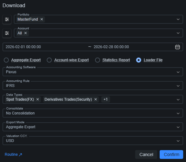 Fund Admin and Auditor ledger screenshot